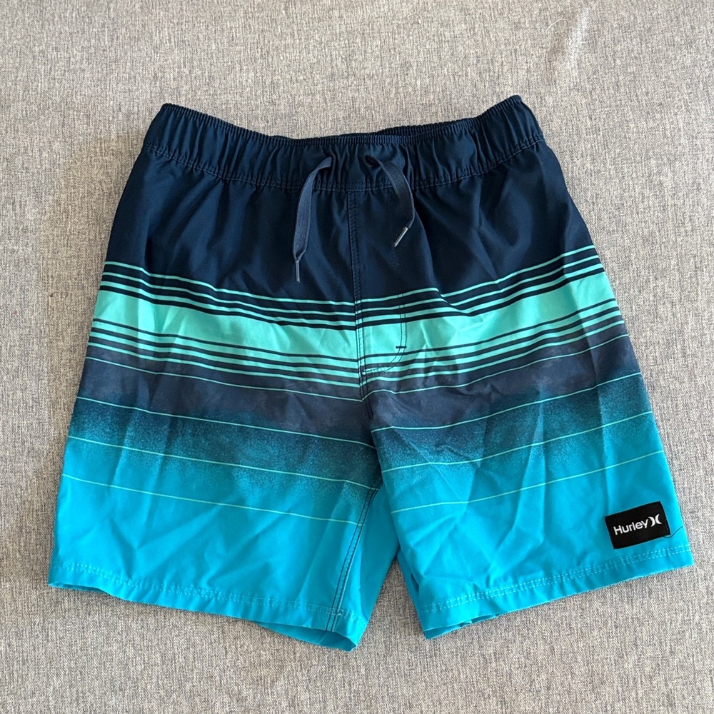 Hurley Navy, Turquoise and Aqua Swim Shorts - M 8